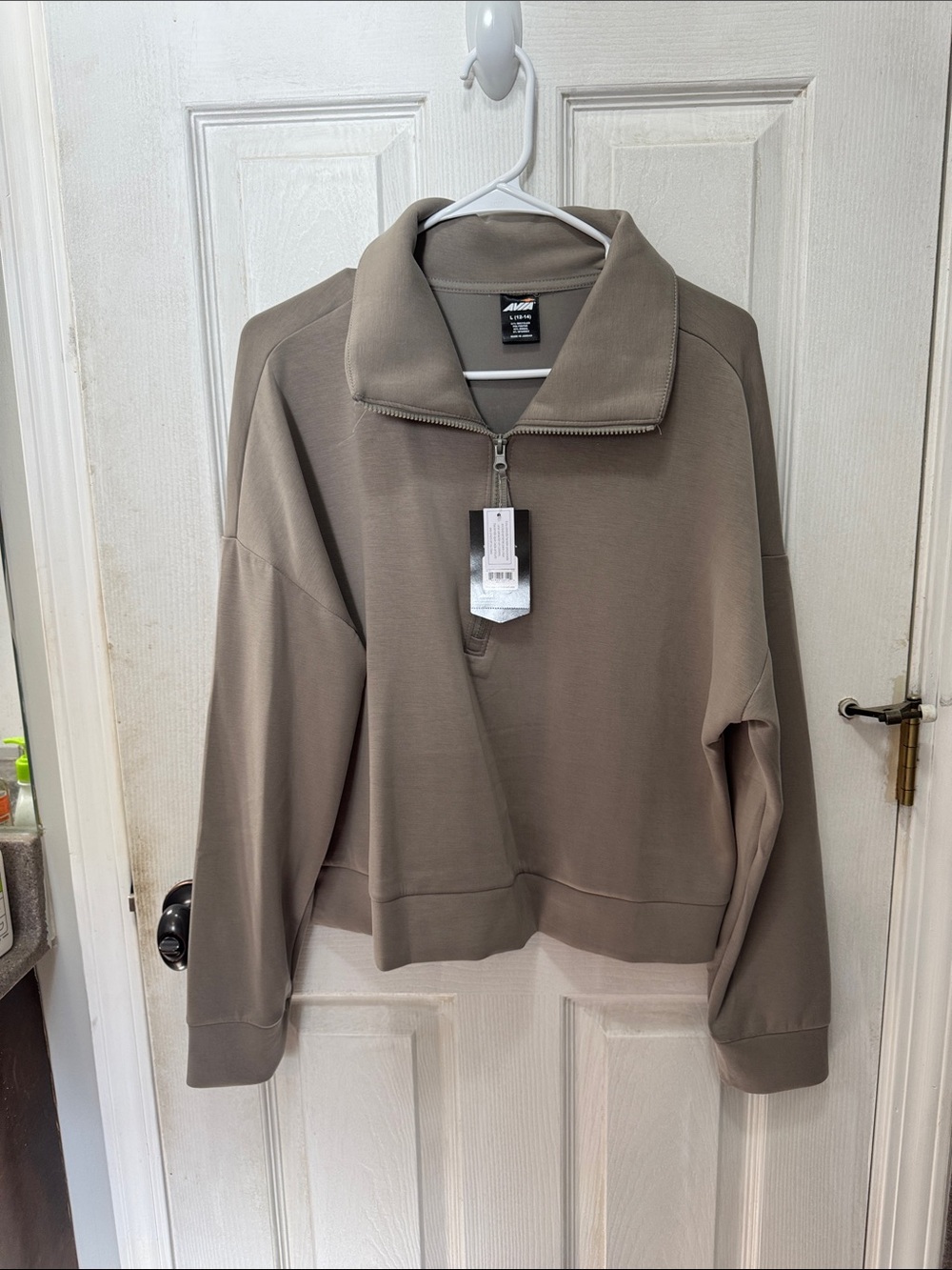 ALO Yoga Half-Zip Bomber Jacket in Taupe